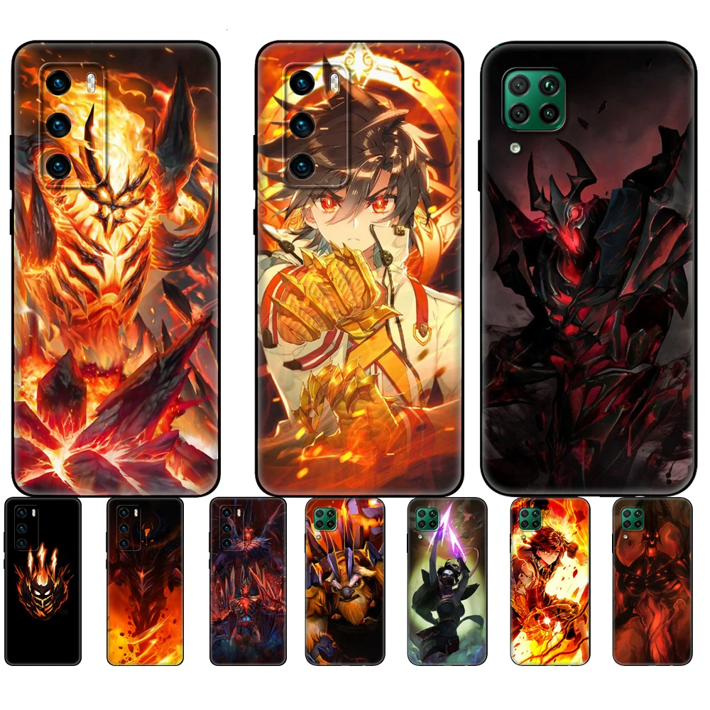 Черный чехол из ТПУ для Huawei P30 Lite Pro P40 LITE E P Smart 2020 Shadow Fiend Dota 2 |