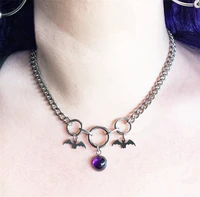midnight bats day collar midnight goddess day collar purple crystal choker necklace 2022 gothic new fashion jewelry