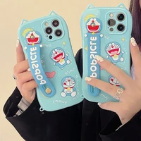 cat ears design doraemon disney stellalou cinnamoroll wristband phone cases for iphone 13 12 11 pro max xr xs max back cover