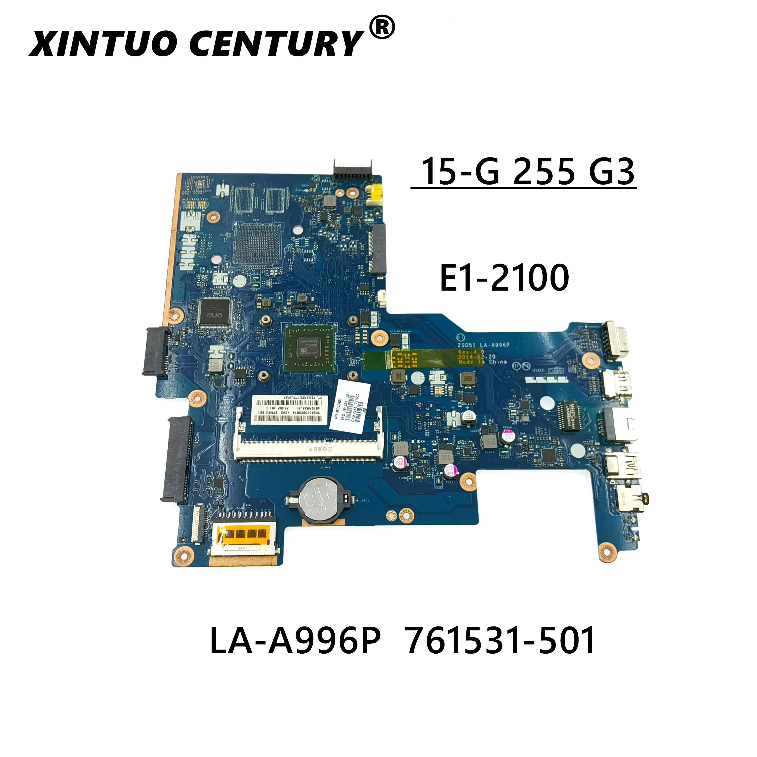 

761531-601 761531-501 761531-001 for HP 255 G3 15-G laptop Motherboard LA-A996P E1-2100 Test work