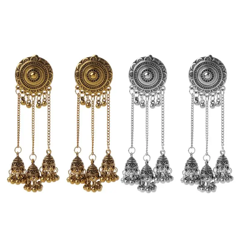 

Silver Tassel Jhumka Indian Ethnic Bollywood Boho Dangle Earrings for Daily Wear