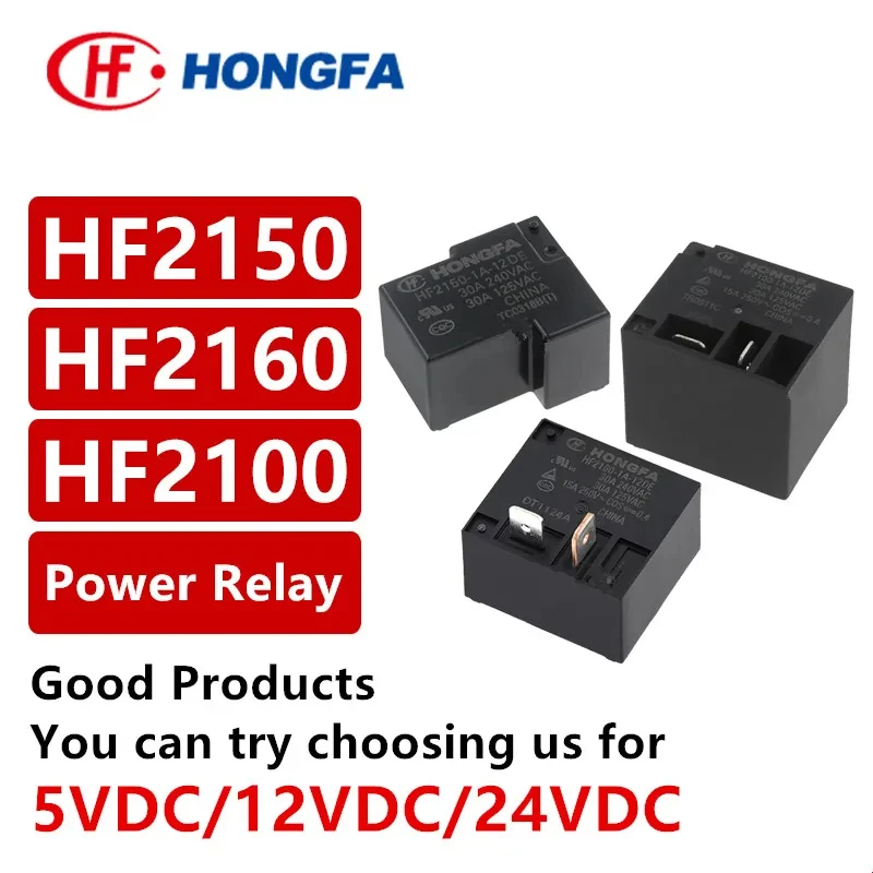 

Реле HONGFA HF2100-1A HF2150-1A 5DE 12DE 24DE HF2160-1A-12DE HF2160-1A-24DE 30A 5 В 12 В 24 В Реле мощности