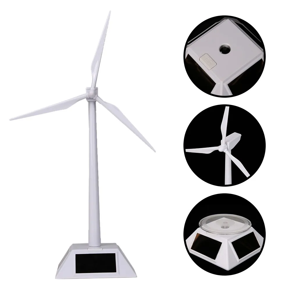 

Desktop Model-Solar Powered Windmills/Wind Turbine&ABS Plastics White Experiment Assembled Toy Power Generation Model Rotary