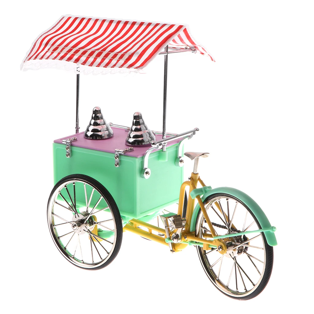 

Масштаб 1:10 литый под давлением фургон с мороженым, велосипедная игрушка, трехколесный велосипед, модель игрушки