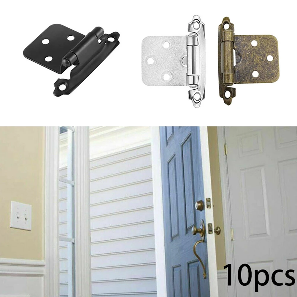 

10 * Cabinet Door Hinges Self Closing Overlay Flush Heavy Duty Door Cupboard Hinges Furniture Hardware Parts
