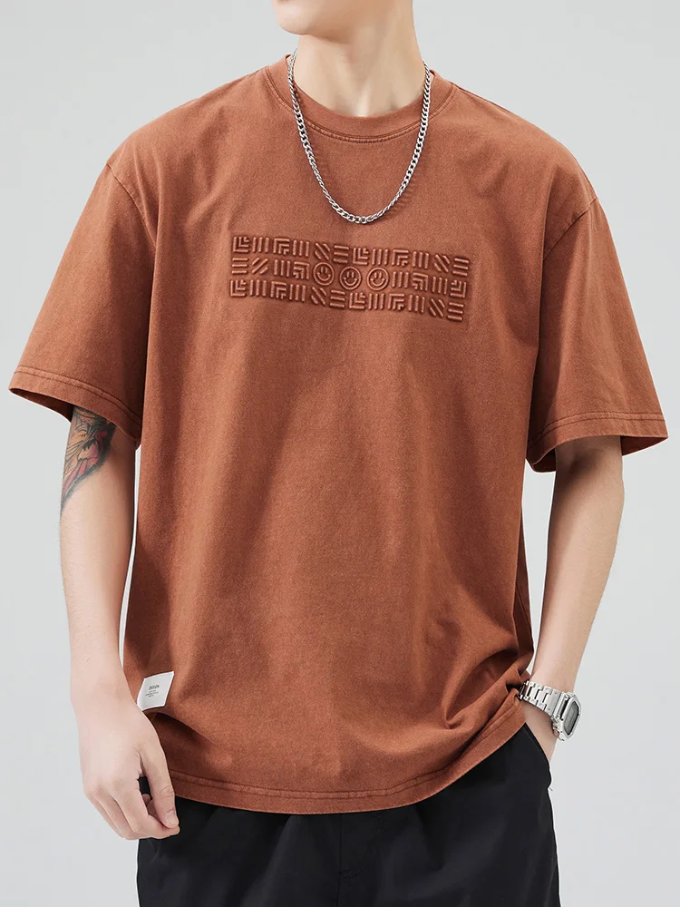 Винтажная футболка My Speed Is American с короткими рукавами свободная круглым вырезом