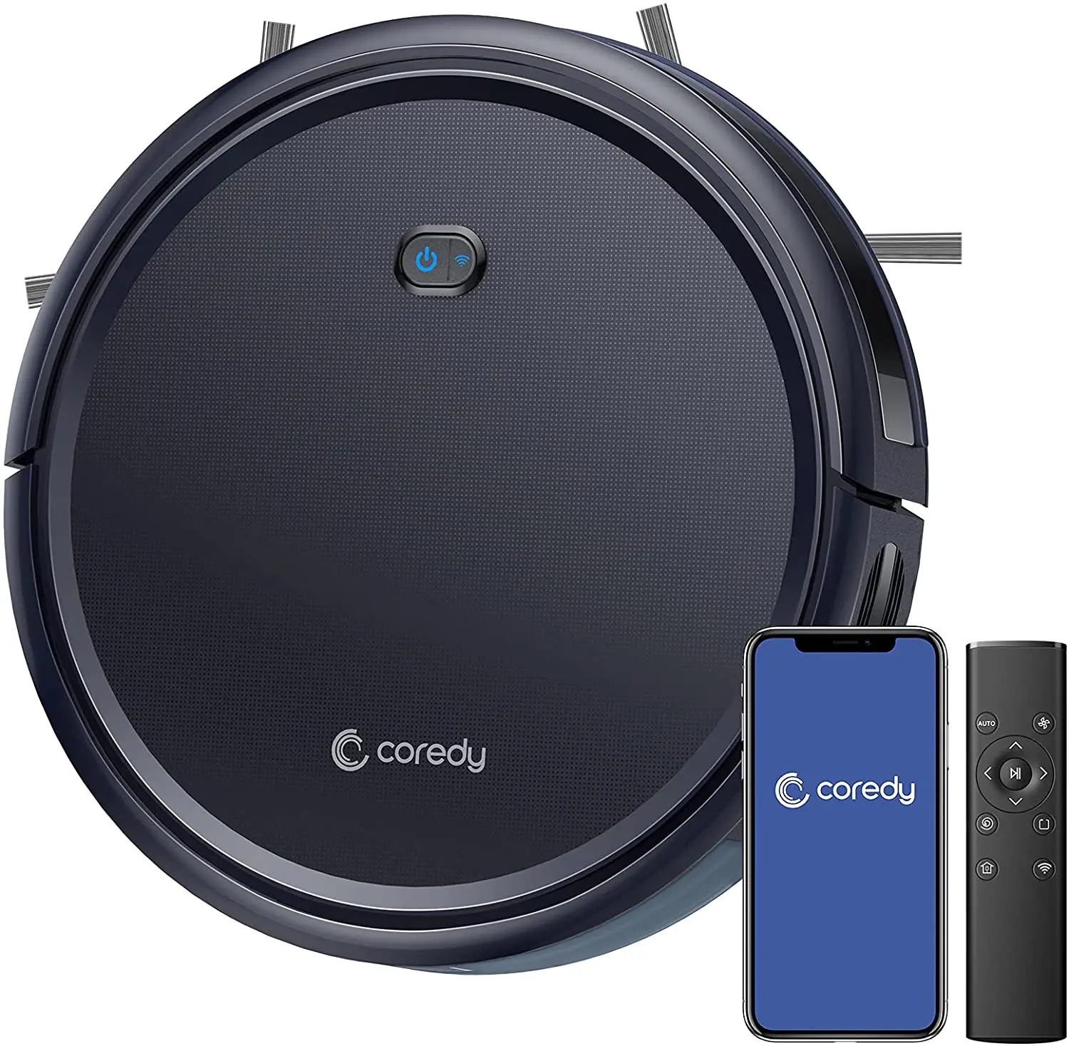 

Coredy R400 Robot Vacuum Cleaner for Home 2000Pa Suction Quiet Smart Self-Recharging Pet Hair Carpet Floor Remote Control