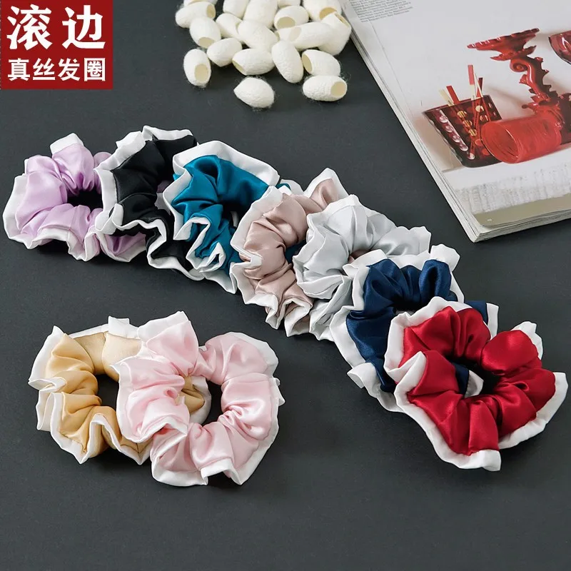 

Женские резинки для волос из натурального шелка, 4 шт.