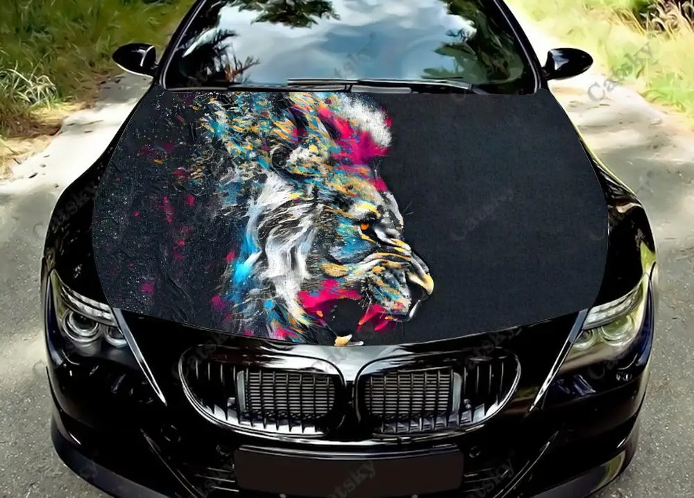 

lion animal Car Hood Wrap Color Vinyl Sticker Decal Truck Graphic Bonnet Custom Car Decoration Stickers
