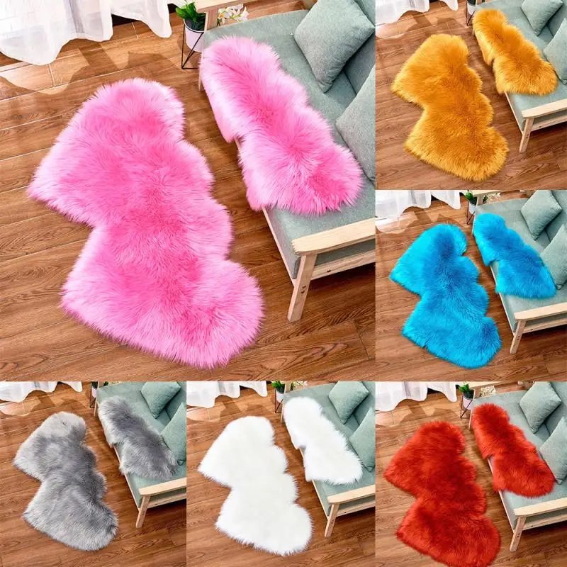 

Heart-shaped Carpet For Living Room Soft Mat Plush Rug Children Bedroom Fluffy Floor Thick Anti-slip Carpets Indooor Home Decor