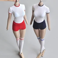 16 scale female soldier japanese student sportswear short sleeves shorts stockings clothes model fit 12 inches ph action body