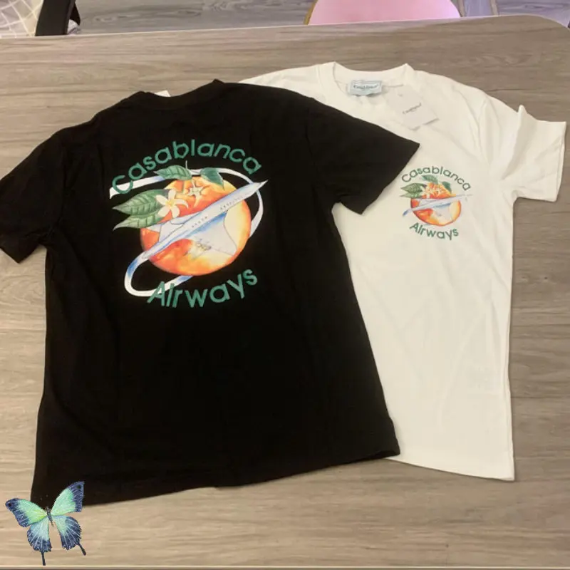 

Футболка 23ss с коротким рукавом и принтом апельсинов, 100% хлопок, 3XL