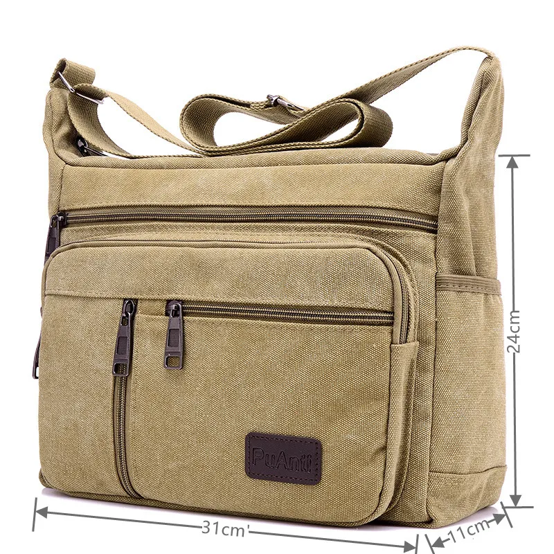 Men Canvas Shoulder Bags Casual Tote Travel Men's Crossbody Bag Luxury Messenger Bags Boy Male Fashion High Quality Handbag