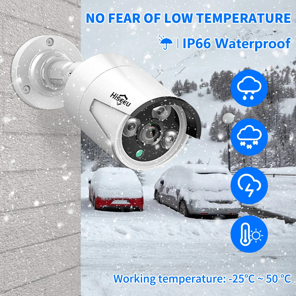 hiseeu 5mp 3mp 8ch poe nvr video audio record onvif cctv ip security surveillance camera system kit set outdoor house waterproof free global shipping