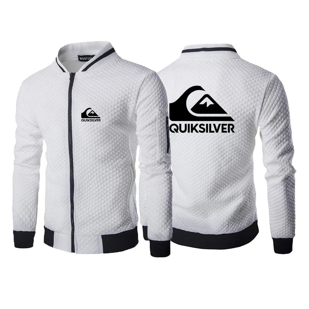 

2022 Autumn Quiksilver Logo Print Zipper Cardigan Design Sweatshirts Men's New Slim Fit Warmer High Quality Lattice Long Sleeve
