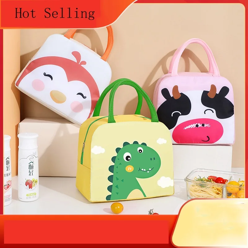 

New Cute Pet Cartoon Bento Bag Student Work Lunch Box Insulation Cold Preservation Oxford Cloth Thickened Aluminum Foil Portable