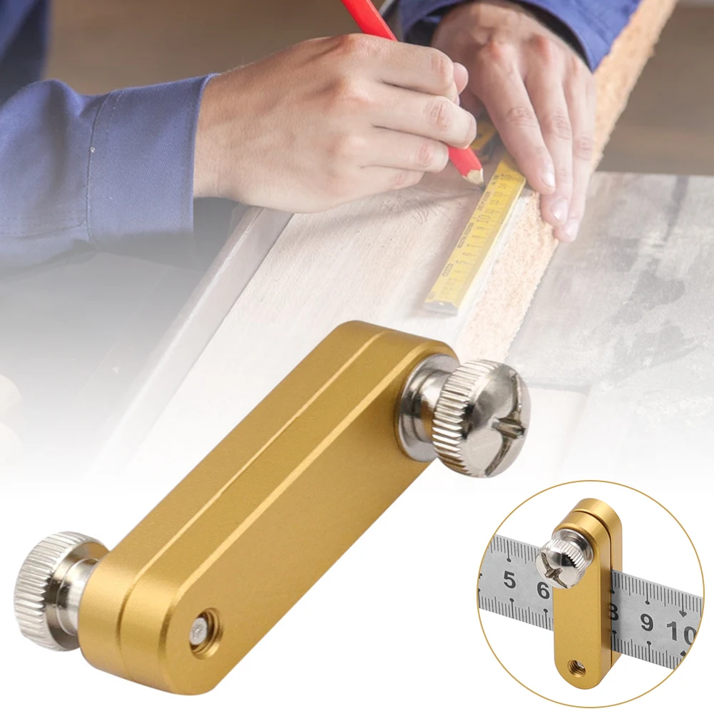 

Precise Steel Ruler Positioning Block Woodworking Scribe Tool Drawing Mark Line Gauge Carpenter DIY Measuring Calipers Tools