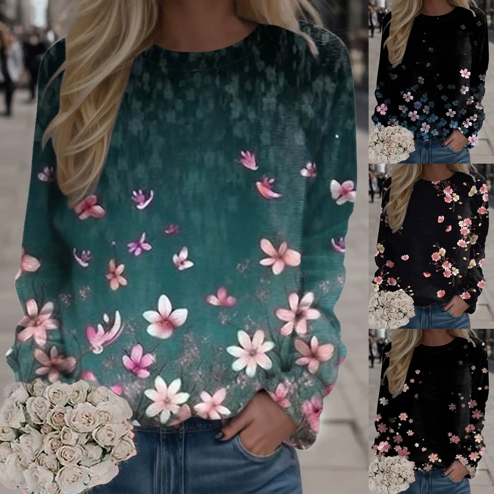 

Womens Fashion Top Gradient Print Hooded Sweatshirt Pullover Long Sleeve Sweatshirt Active Fleece Jacket Women