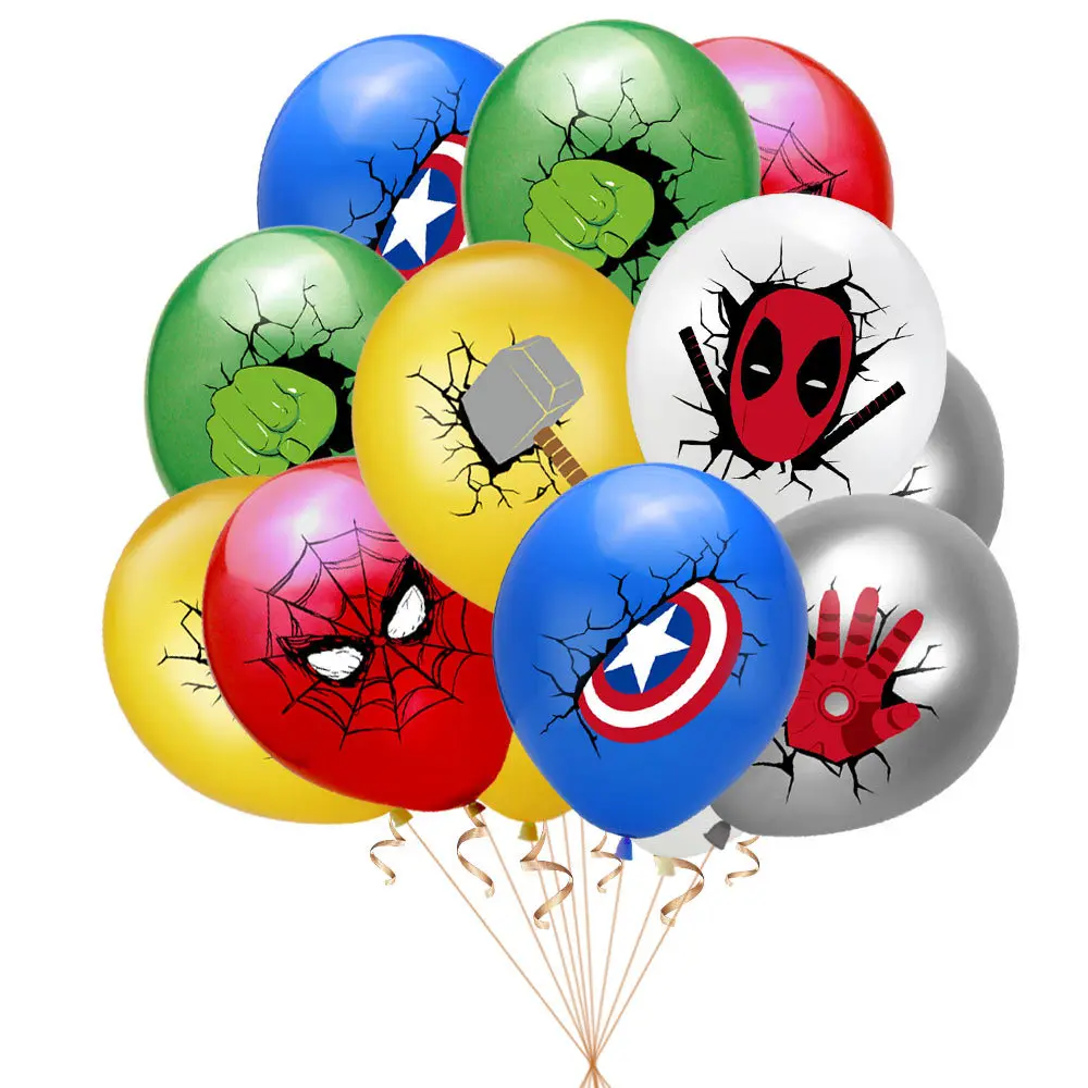 

Marvel Superhero Spider-Man Hulk Iron Man Latex Balloon Children's Birthday Party Avengers Theme Party Supplies Anime Balloons