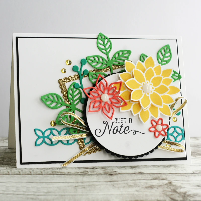 

New Plant Flowers Card Background Metal Cut Dies and Stamp Dies for DIY Scrapbook Album Embossed Decorative Paper Cards