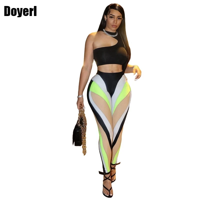 

Summer Womens Two Peice Sets Tracksuit Women Irregular Top and Printed Leggings Set Party Matching Sets for Women Club Outfits