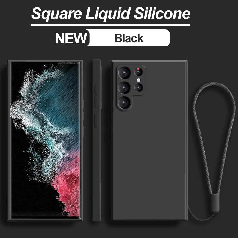 

S22 Ultra Case Original Square Liquid Silicone Soft Case For Samsung Galaxy S22 Ultra Plus S 22 Camera Protection Back Cover S22