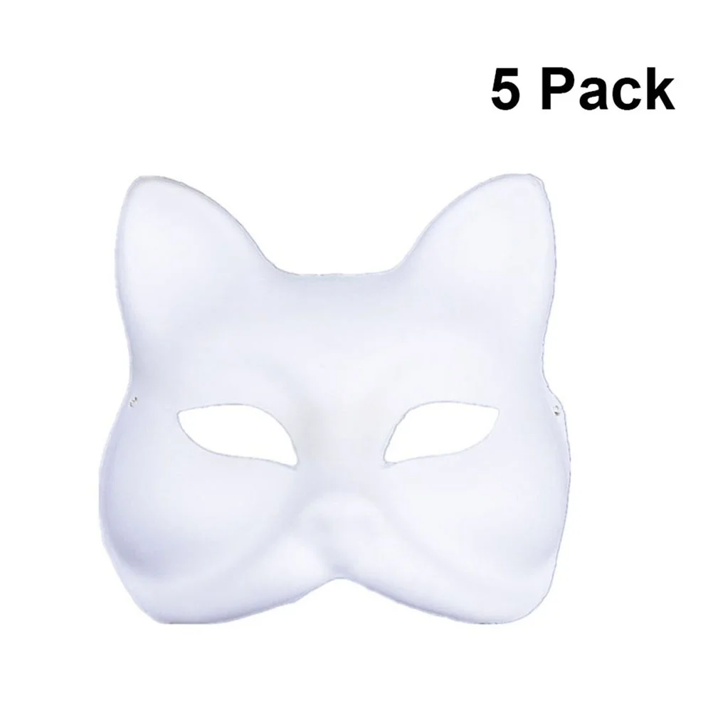

5Pc Mask Painting Mask Full Face Costume Pulp Blank White Mask For DIY