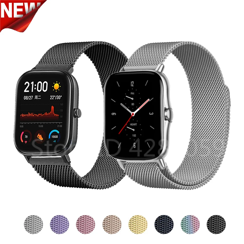 Ремешок Миланская петля для Amazfit bip/bip u/u pro металлический браслет GTS/2/3 GTR3/3 20 мм 22 |