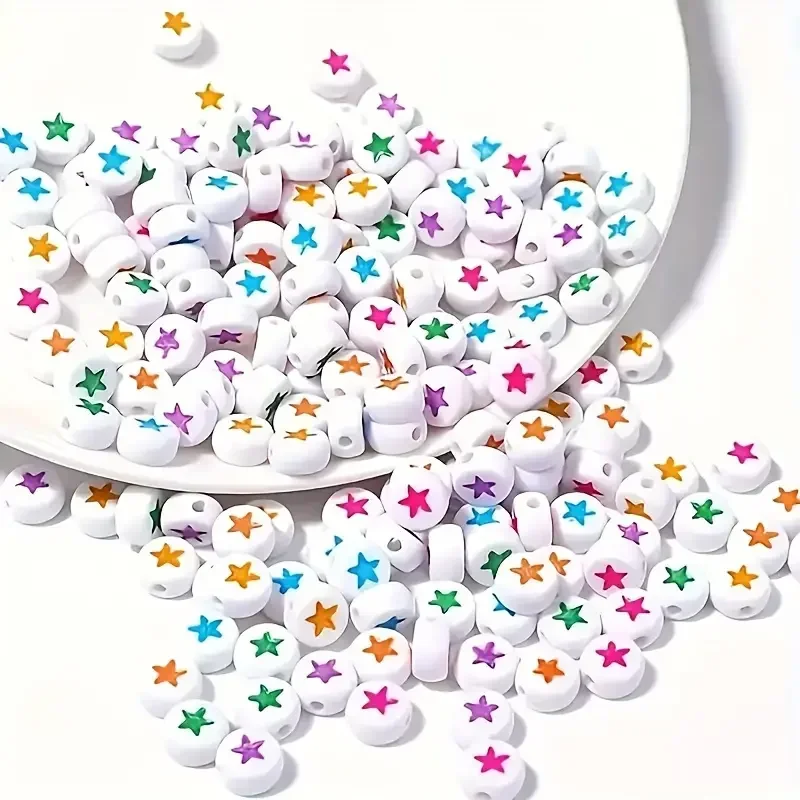 Akrylowe koraliki w kształcie gwiazdek do wyrobu biżuterii i akcesoria bransoletek Koraliki stylu Moda o okrągłym kształ...