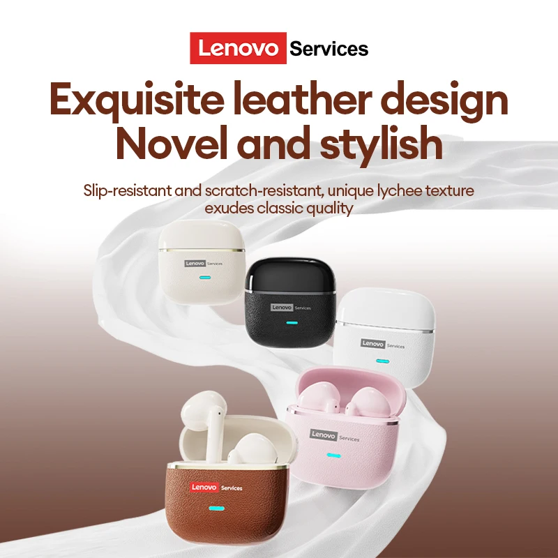 Фото Беспроводные наушники Lenovo LE231 с Bluetooth 6.0, шумоподавлением ENC, кожаными вкладышами, для игр и музыки, водонепроницаемые IPX5 №3
