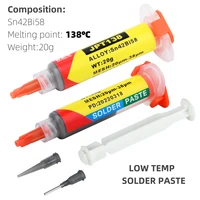 new type low temperature lead free syringe smd solder paste flux for soldering led sn42bi58 sn63pb37 repair welding paste tool