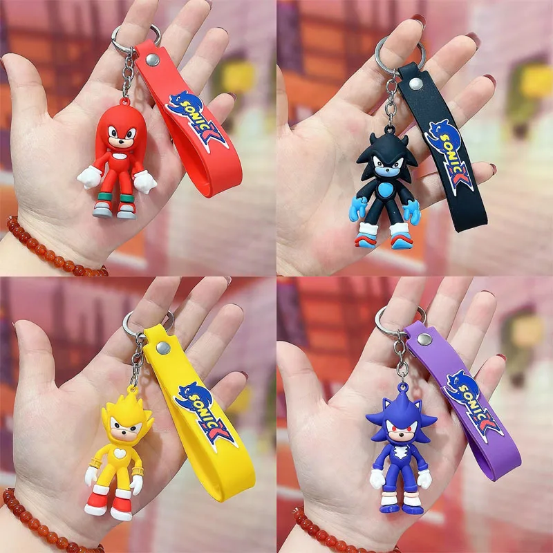 

Sonics Keychain Anime Cartoon Doll Key Ring Pendant Toy Backpack Decor Jewelry Mobile Phone Car Key Chain Accessories Gift Girl