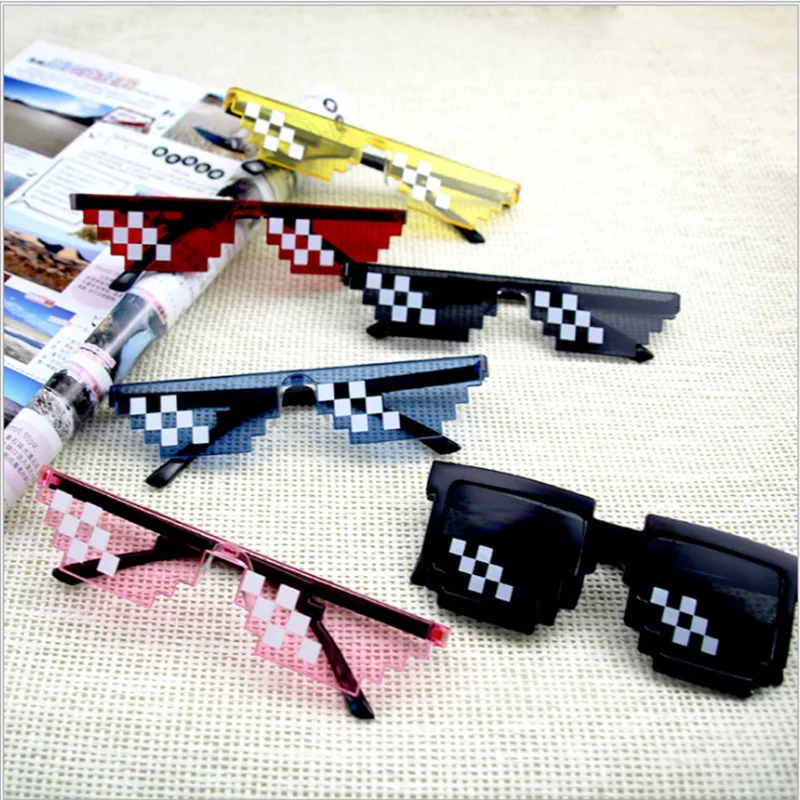 

Mosaic Sunglasses For Mens Womens Pixel Black Retro Gamer Robot Sunglasses Cool Party Vintage Shades Eyewear