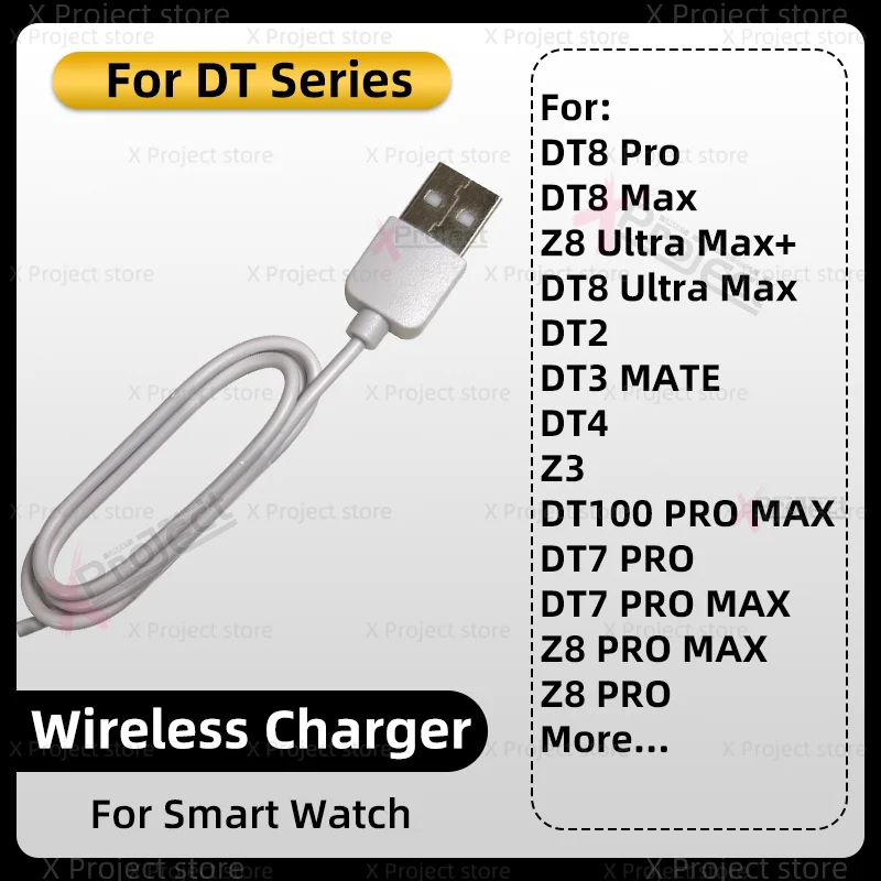 Фото Оригинальное беспроводное зарядное устройство для Z8 DT8 PRO MAX Z3 DT2 DT3 DT4 MATE Smart Watch DT7 PRO Адаптер Smartwatch USB-кабель для зарядки №1