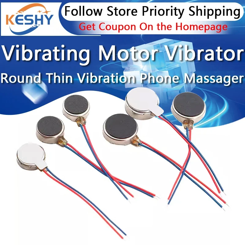 DC 3 В 7 8 мм/10 мм 0820 0827 0834 1027 1030 1034 Круглый тонкий вибрационный двигатель Кнопка