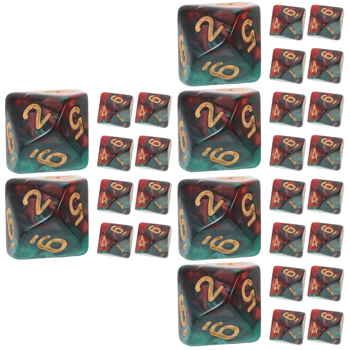 

30 Pcs Portable Kids Ten Sided Dice Educational Digital Dice 10 Sided Dice For Classroom for Education Kids Decorate Home