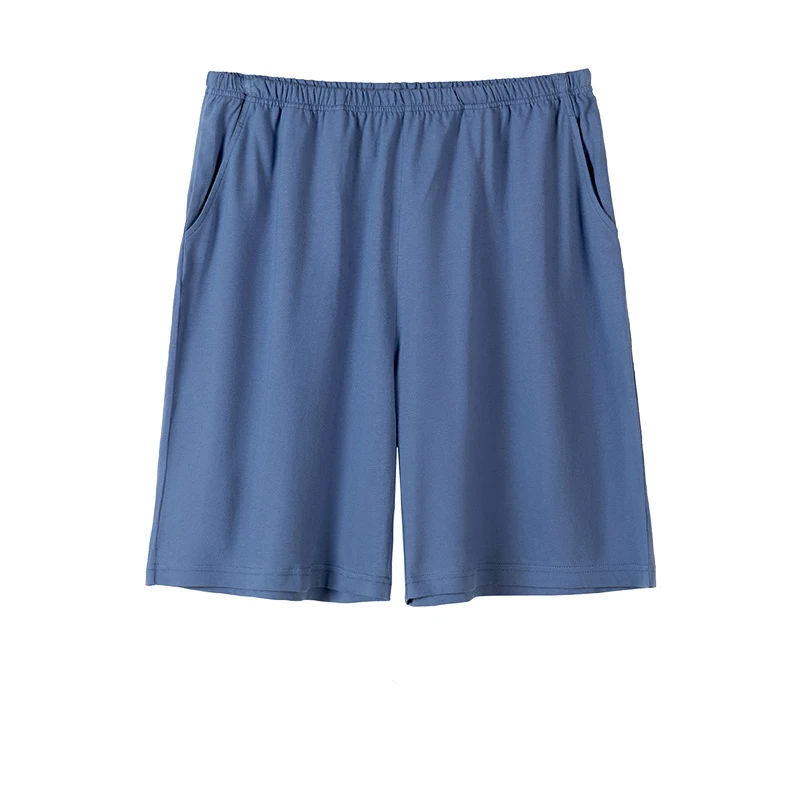 Summer Cotton Sleep Bottoms Mens Sleepwear Casual Pants Solid Color Male Sleeping Shorts Loose Comfortable Sleeping Short Pants