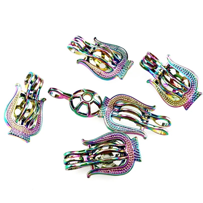 10PCS Classic Floating Charm Harp Pearl Cage Locket Aromatherapy Diffuser Pendant For Gift Necklace Keychain Jewelry Making Bulk - купить по