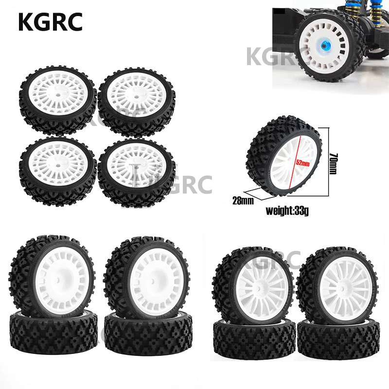 

4 PCS Plastic Wheel Rims Hub Rubber Wheels Tires For RC 1/10 On Road Rally Tamiya HSP HPI Kyosho TAMIYA XV-01 XV-02 TT01 TT02