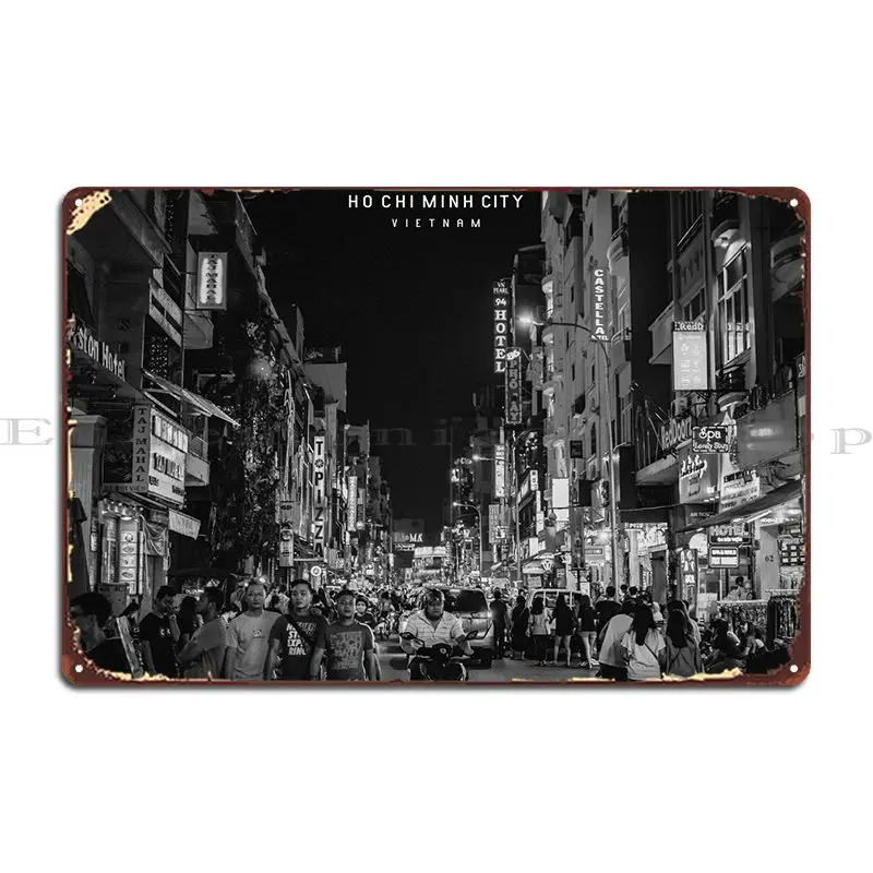 Металлический плакат в стиле Хо-Чи Минь Настенный декор для кинотеатра железный