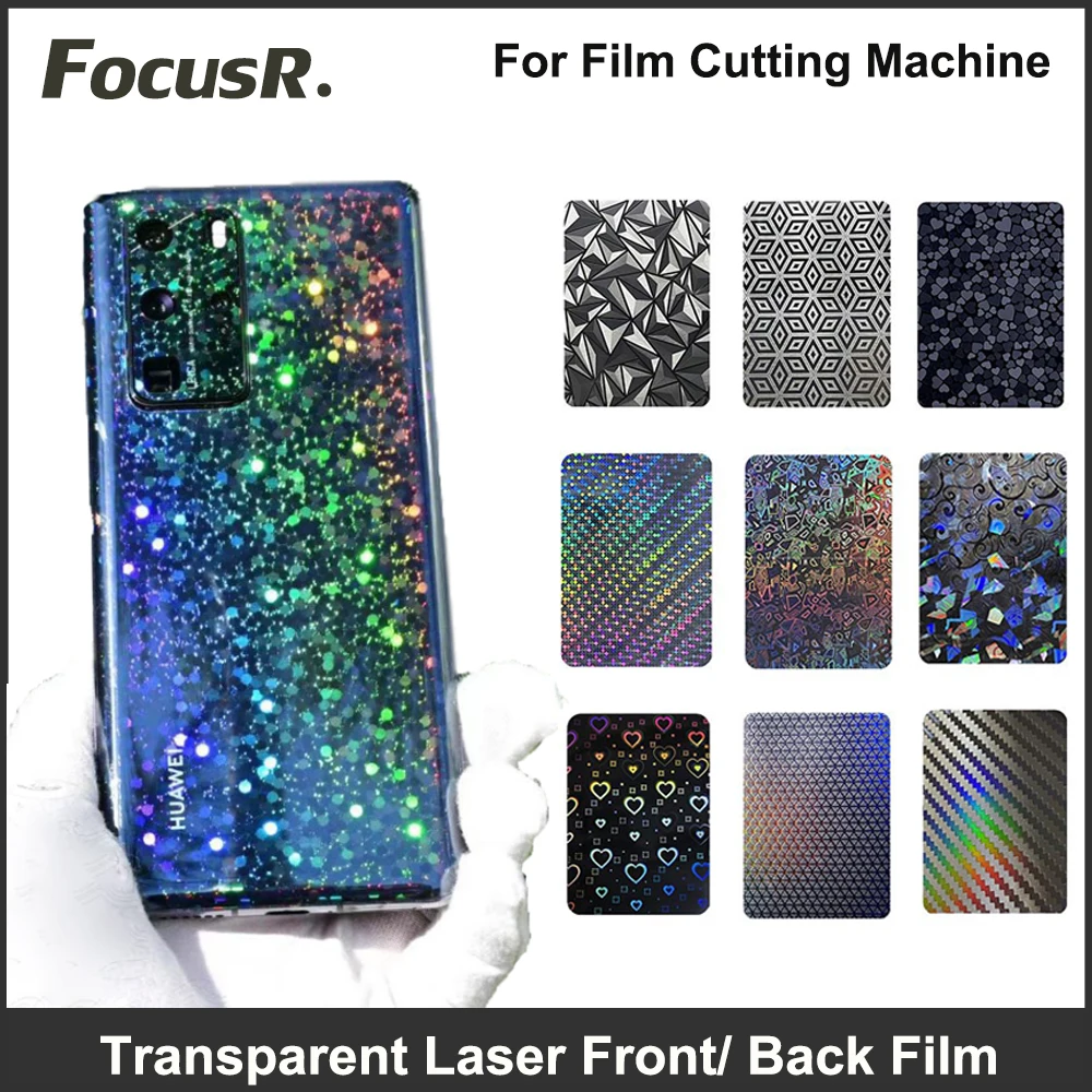 50PCS Transparent Laser Phone Skin Back Sticker for iPhone 13 12 11 Back Cover Glass Protective Film for Cutting Machine Plotter