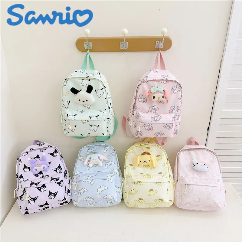 

Sanrio Kulomi Pacha Dog Hello Kitty Cinnamon Dog Cartoon Print Oxford Fabric Backpack Cute Accessories Children School Bag Gift