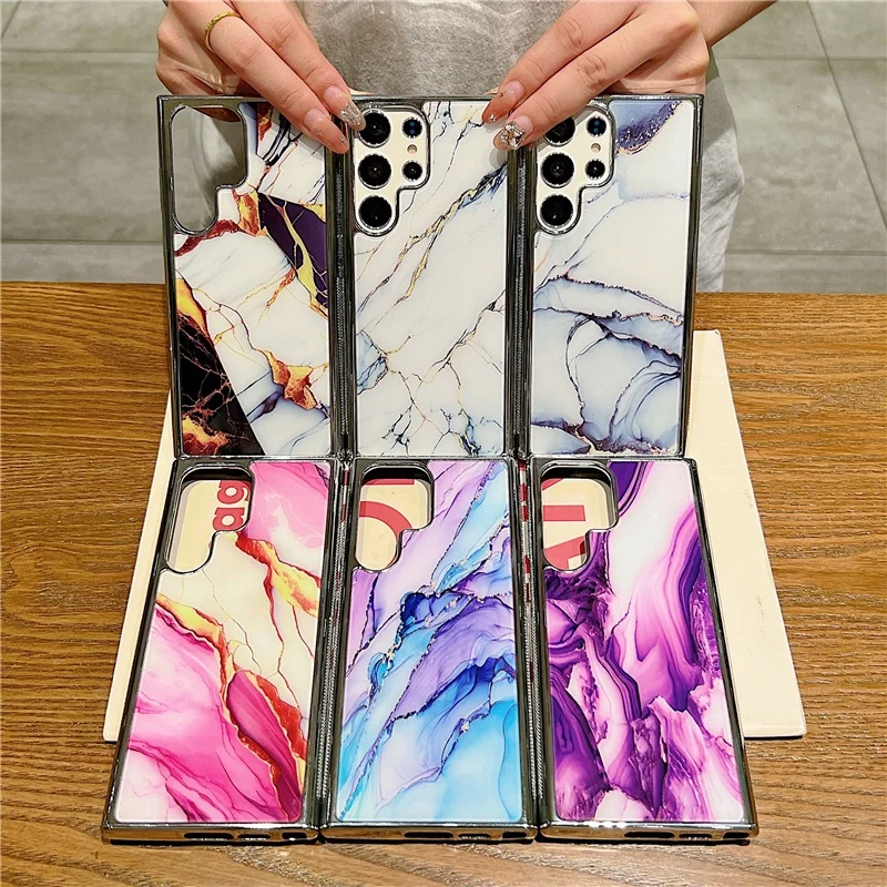 

Electroplated Marbling Case for Samsung S23 Ultra S21 S22 Ultra S22 Plus S23 Plus Phone Cover