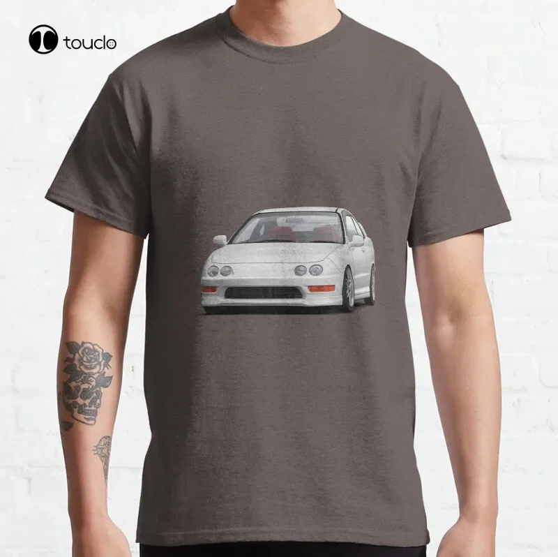 Фото Integra Dc2 (белый) Dc5 Typer Vtec Jdm Civic Type R Itr Integra Dc2 Jdm Dc2 Классическая футболка Хлопковая футболка №1