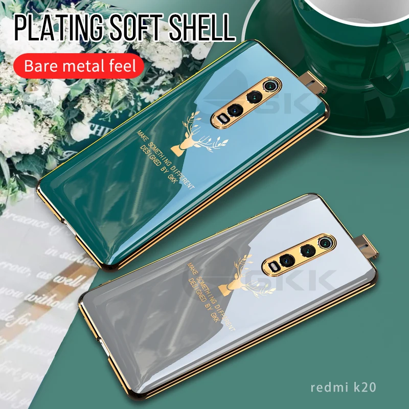 

GKK роскошный мягкий чехол с покрытием для Xiaomi Redmi K20 9T Pro, противоударный со стеклянным защитным покрытием для Xiaomi Redmi K20 9T Pro