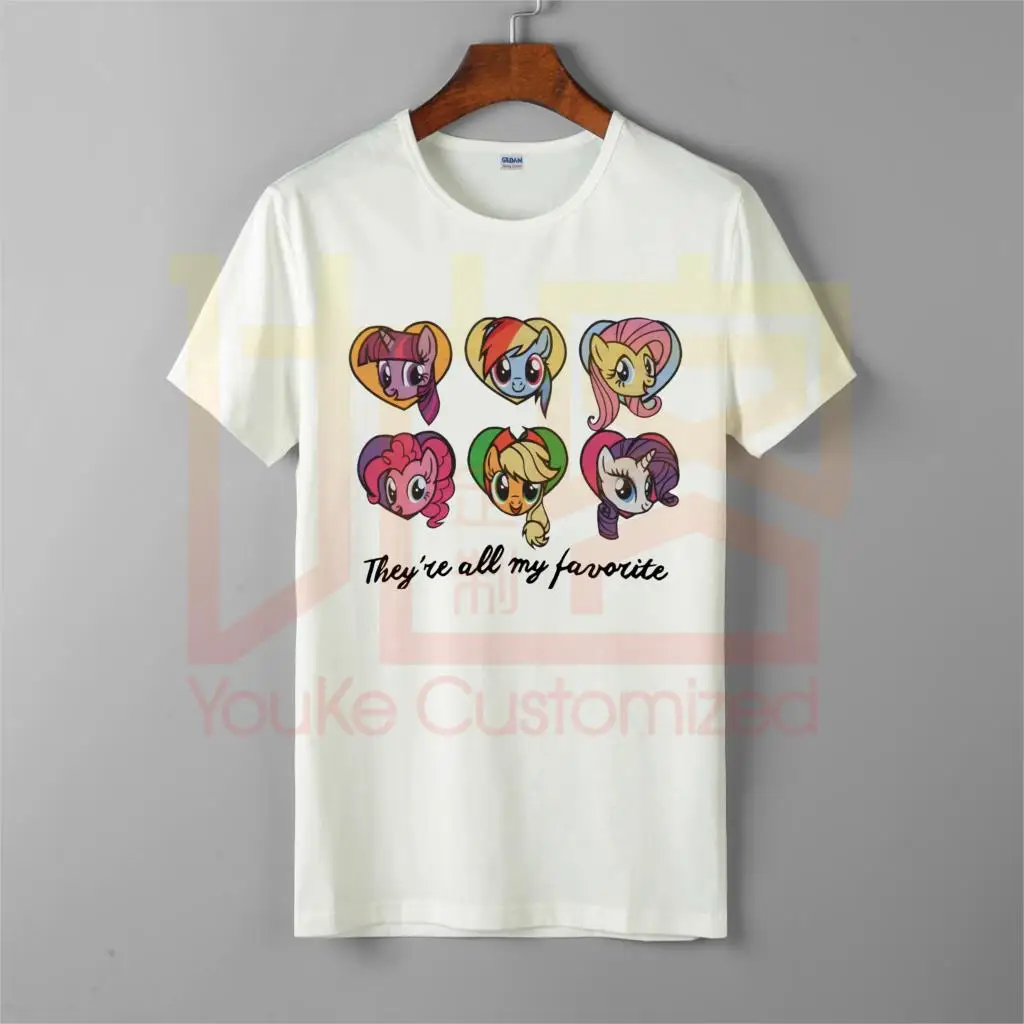

my little shirt-favorite ponies women's junior's fashion t-shirt fashion brand clothing cute t shirts funny streetwear cotton