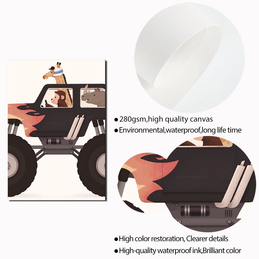 Настенный постер с принтом Мир животных для детской комнаты