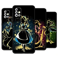 elsa ariel princess disney for samsung galaxy a73 a52s a72 a71 a52 a51 a22 a12 a32 a21s 4g 5g silicone soft black phone case