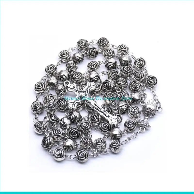 

Розовые пластиковые католические четки с крестом