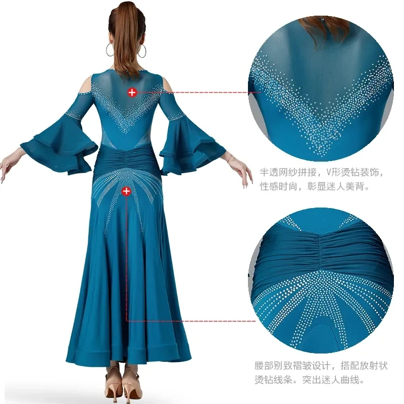 Новинка 2024 платье для современных танцев национальный стандарт вальса